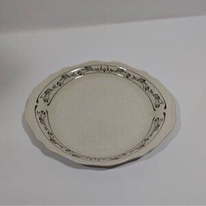 Syracuse China 12-C Beige Brown Scalloped Dinner Plate Floral Vine